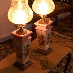 Italian Lampader Bronze & Crystal